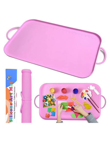 Alfombrilla de Silicona Effidula 66x41cm Rosa para Manualidades