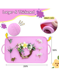 Alfombrilla de Silicona Effidula 66x41cm Rosa para Manualidades 2