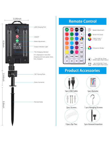 Luces de Cuerda Solares 10M Nazuwke 100 LEDs Multicolor