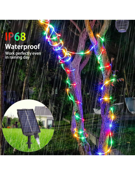 Luces de Cuerda Solares 10M Nazuwke 100 LEDs Multicolor