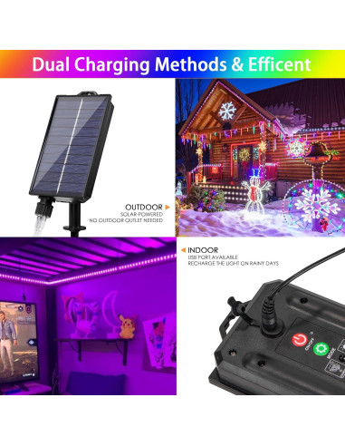 Luces de Cuerda Solares 10M Nazuwke 100 LEDs Multicolor