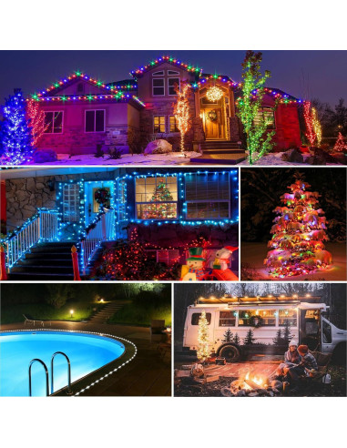 Luces de Cuerda Solares 10M Nazuwke 100 LEDs Multicolor