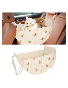 Organizador de Asiento de Coche SMILFUY Beige Plegable 58x33cm