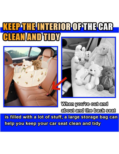 Organizador de Asiento de Coche SMILFUY Beige Plegable 58x33cm