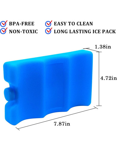 Paquete de Hielo Reutilizable JMEXSUSS 2 Unidades 20x3.5x12cm