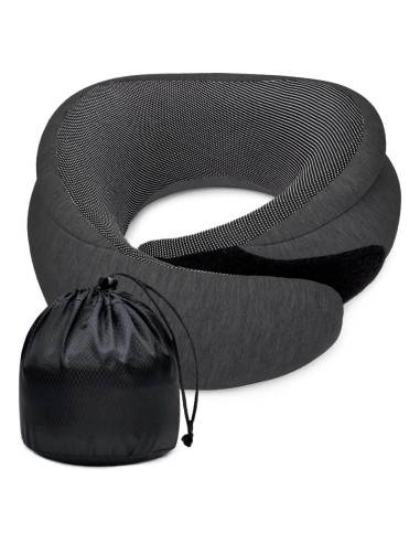 Almohada de Viaje Korigo KR001 Gris Oscuro Espuma Memoria
