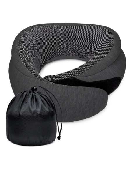 Almohada de Viaje Korigo KR001 Gris Oscuro Espuma Memoria