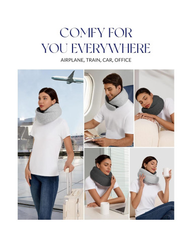 Almohada de Viaje Korigo KR001 Gris Oscuro Espuma Memoria