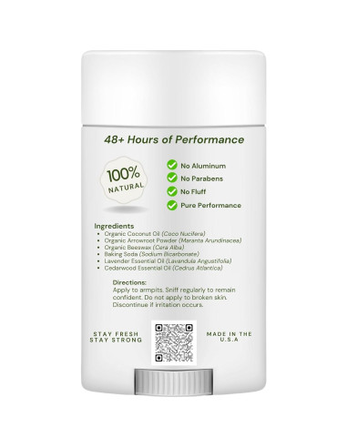 Desodorante Natural LAV'ENDURE 100% Orgánico 113g Sin Aluminio