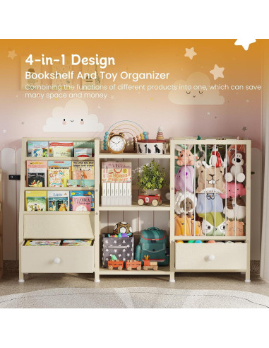 Estantería Montessori Beige Creso hom 3 Niveles para Niños