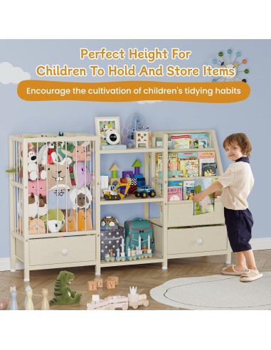 Estantería Montessori Beige Creso hom 3 Niveles para Niños