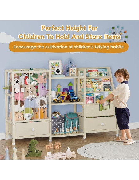 Estantería Montessori Beige Creso hom 3 Niveles para Niños