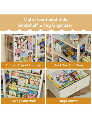 Estantería Montessori Beige Creso hom 3 Niveles para Niños