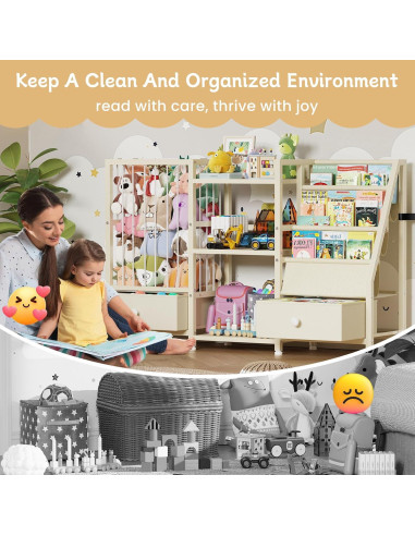 Estantería Montessori Beige Creso hom 3 Niveles para Niños