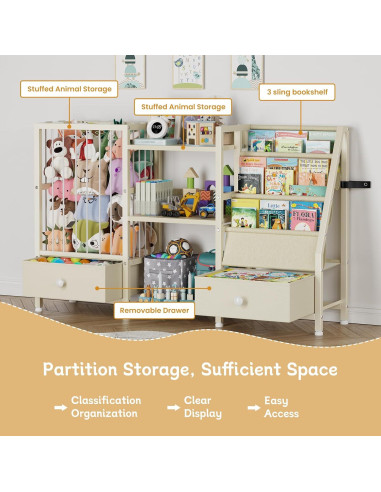 Estantería Montessori Beige Creso hom 3 Niveles para Niños