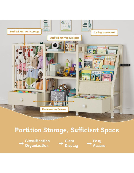 Estantería Montessori Beige Creso hom 3 Niveles para Niños