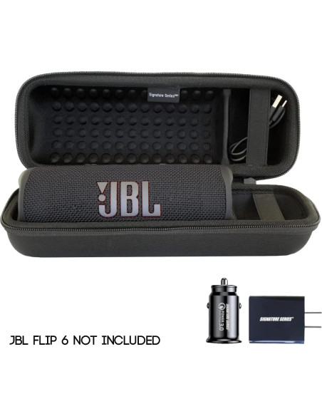 Funda Dura EVA para Altavoz JBL Flip 6 + Cargador Pared y Coche