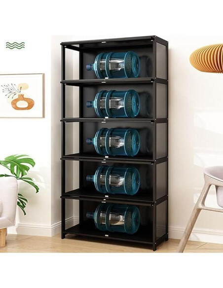 Gabinete de Exhibición Curio QOEUDD 5 Niveles 162 cm Negro