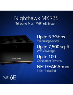 Sistema de malla WiFi 6E NETGEAR Nighthawk MK93S - Router + 2 Extensores 2