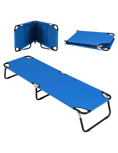 Cama de Camping Plegable Giantex Azul 190.5x55.9 cm 159 kg