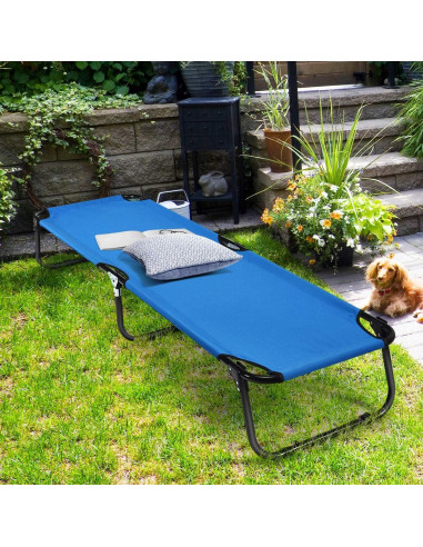 Cama de Camping Plegable Giantex Azul 190.5x55.9 cm 159 kg