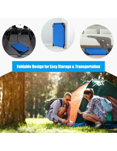 Cama de Camping Plegable Giantex Azul 190.5x55.9 cm 159 kg