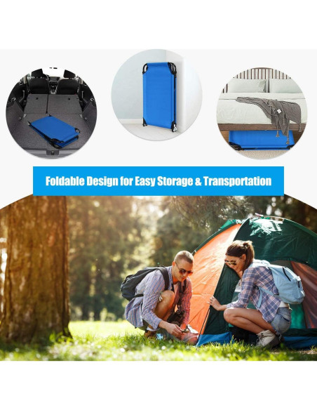 Cama de Camping Plegable Giantex Azul 190.5x55.9 cm 159 kg