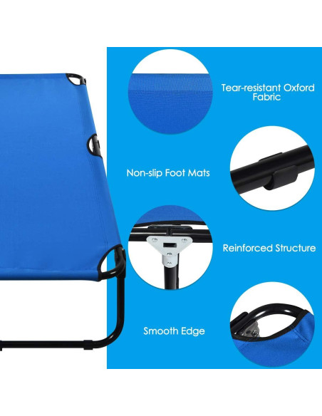 Cama de Camping Plegable Giantex Azul 190.5x55.9 cm 159 kg