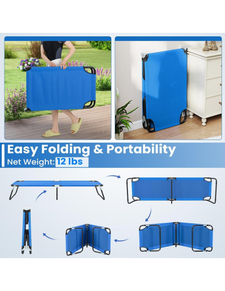 Cama de Camping Plegable Giantex Azul 190.5x55.9 cm 159 kg