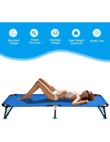Cama de Camping Plegable Giantex Azul 190.5x55.9 cm 159 kg