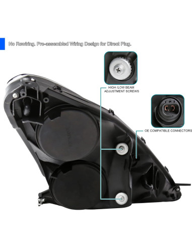 Faros Proyector LED Negro SPEC-D TUNING para Toyota Celica 2000-2005