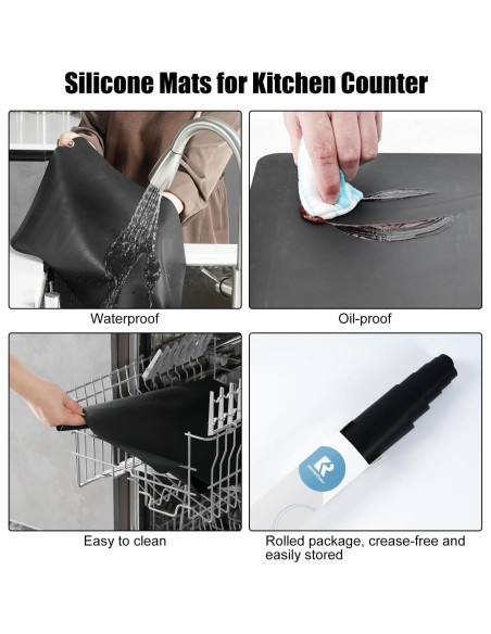 Alfombrilla de Silicona KitchenRaku 60x40 cm Antiadherente Alfombrilla de Silicona KitchenRaku 60x40 cm Antiadherente