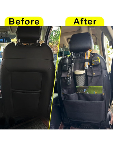 Organizador de respaldo de asiento BEATUNEE negro 6 bolsillos
