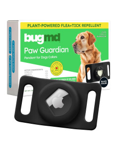 Colgante Antipulgas y Garrapatas BugMD con Soporte para AirTag - Negro