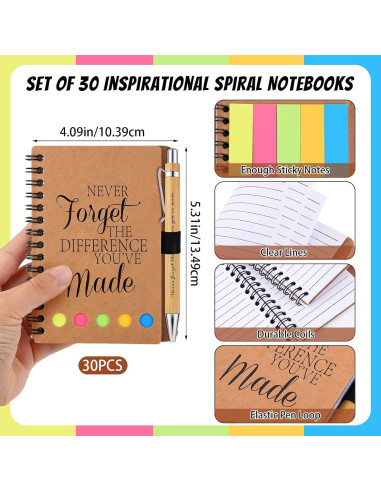 30 Juegos de Cuadernos Espirales y Bolígrafos Czlotyh