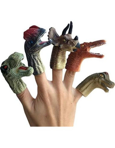 Títeres de dedo de dinosaurio Christoy 5 piezas 6.86 cm