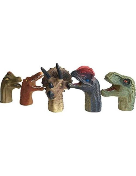 Títeres de dedo de dinosaurio Christoy 5 piezas 6.86 cm