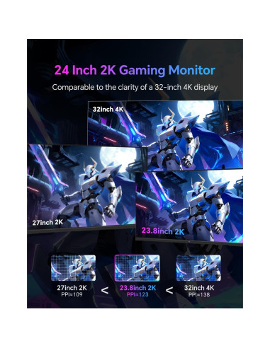 Monitor Gaming KTC 24" QHD 180Hz IPS HDR400 Altura Ajustable