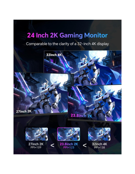 Monitor Gaming KTC 24" QHD 180Hz IPS HDR400 Altura Ajustable