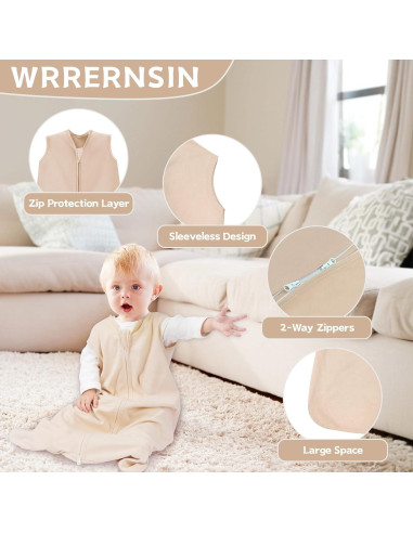 Saco de Sueño para Bebés 0-6 Meses Wrrernsin 100% Algodón