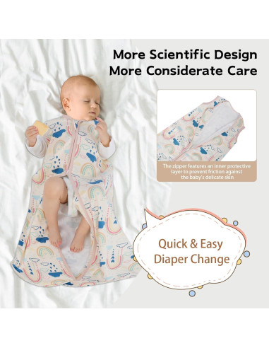 Saco de Sueño para Bebés 0-6 Meses Wrrernsin 100% Algodón