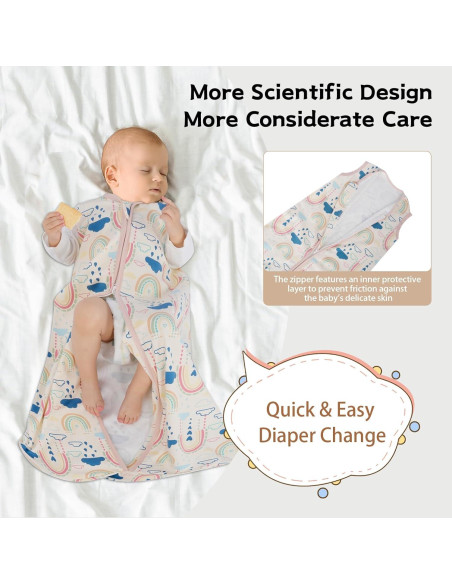 Saco de Sueño para Bebés 0-6 Meses Wrrernsin 100% Algodón