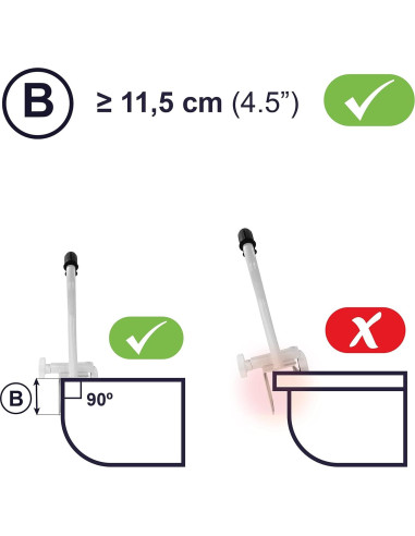 Barandilla de Seguridad KMINA para Bañera - Acolchada, Ajustable