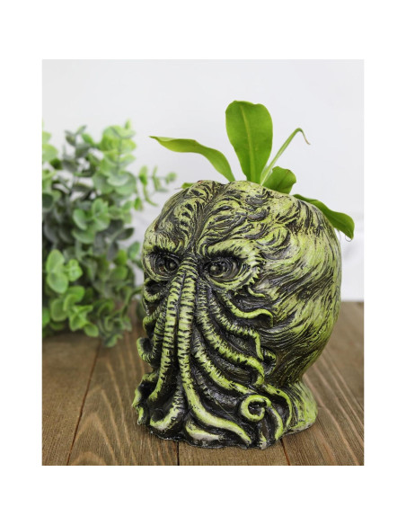 Maceta Cthulhu Toy Vault 10 cm Resina Verde con Negro
