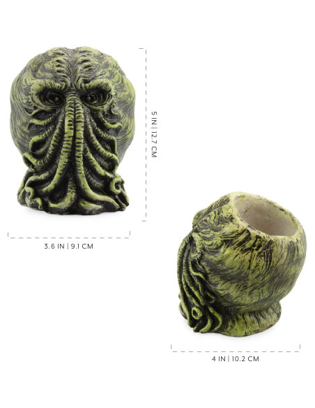 Maceta Cthulhu Toy Vault 10 cm Resina Verde con Negro