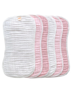 MUKIN Pañales de Muselina para Bebés 6 Piezas 50.8x25.4 cm Rosa