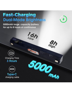 Barra de Luz Magnética Recargable 30 cm 5000mAh LED 6000 Lúmenes 2