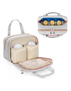 Bolsa de Extractor de Leche Wearable Damero Gris Claro Rosa