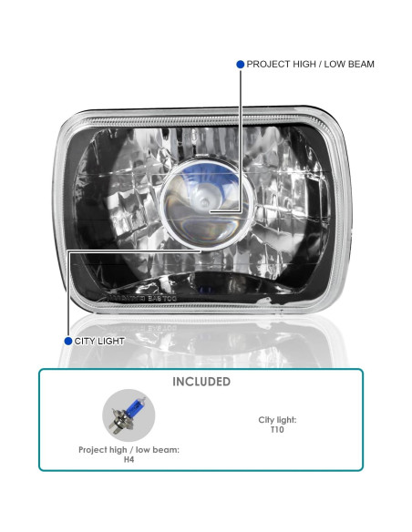 Faros Proyector Cuadrados SPEC-D TUNING LHP-7X6JM 7x6"