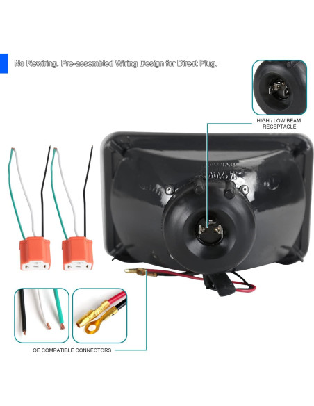 Faros Proyector Cuadrados SPEC-D TUNING LHP-7X6JM 7x6"